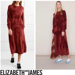 Elizabeth & James Lafayette Crushed Velvet Sweatshirt Dress